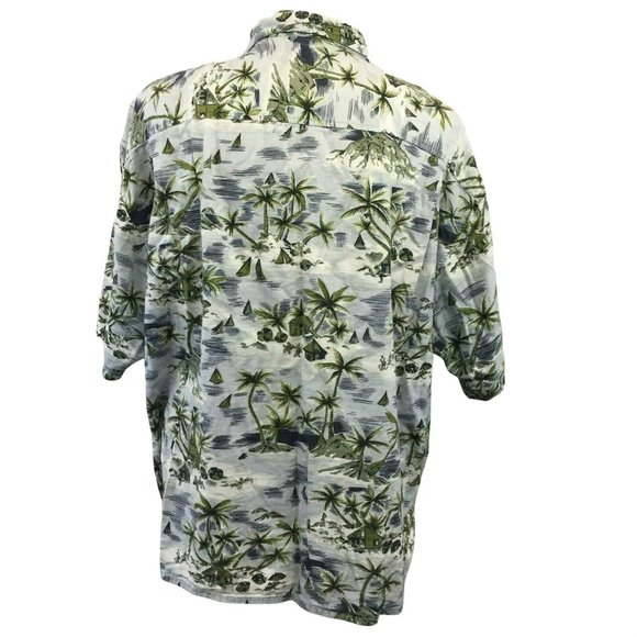 Field & Stream Shirt Mens 2XL XXL Blue Hawaiian Print Rayon Blend 1 Pocket S/S - Picture 3 of 12